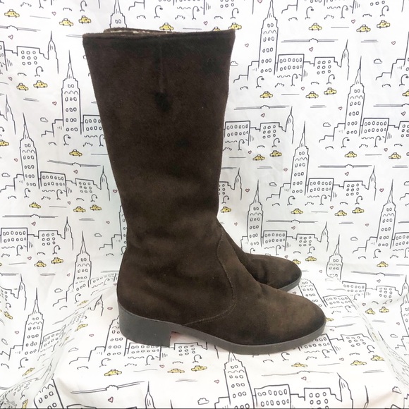 🆕 LL BEAN Vintage 1960s Sherpa Lined Suede Boots - Picture 1 of 6